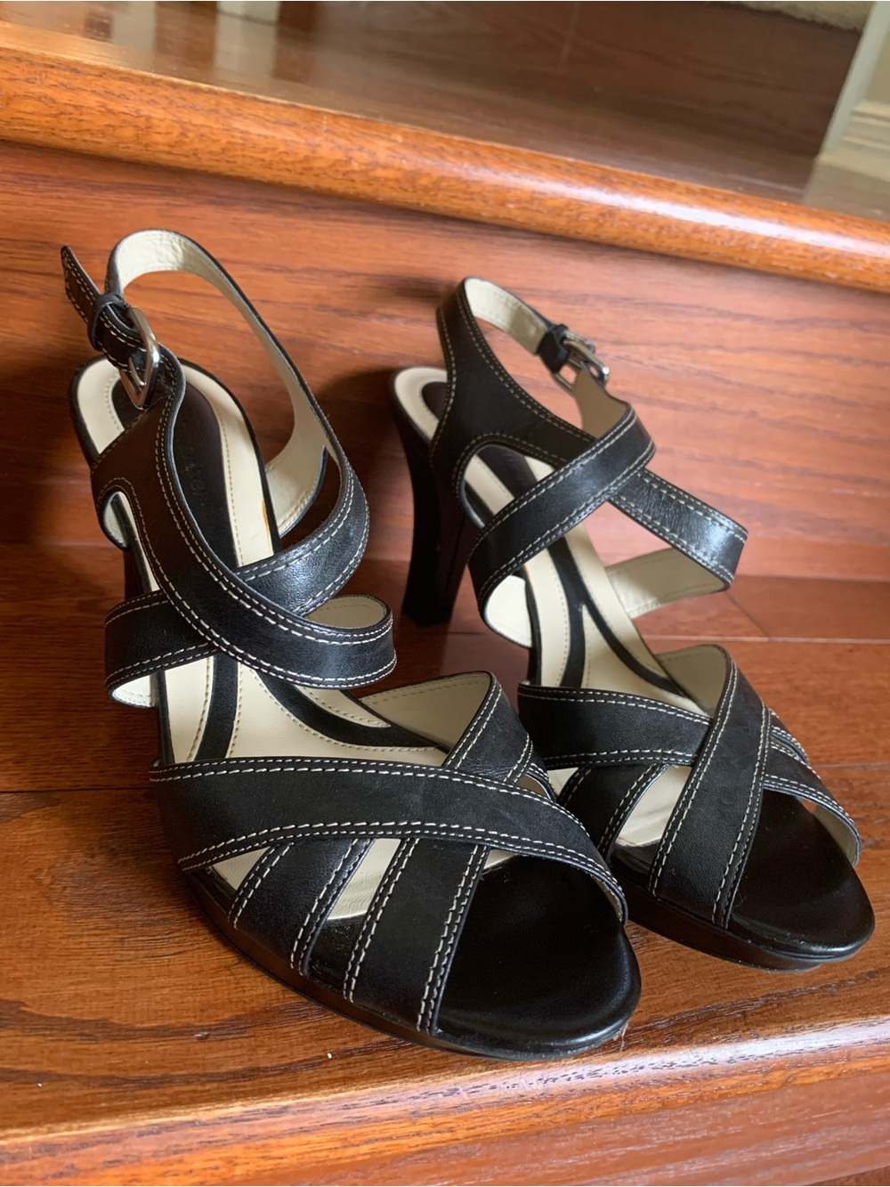 Naturalizer Black Strappy High Heel Sandals